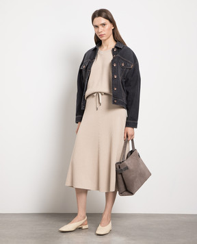 Brunello Cucinelli Бежевая юбка миди M19189569P
