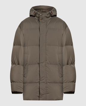 Canali Пуховик кольору хакі SG01767O20361
