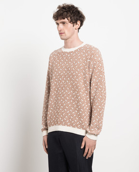 Loro Piana Бежевый свитер Gelso с узором FAM7633
