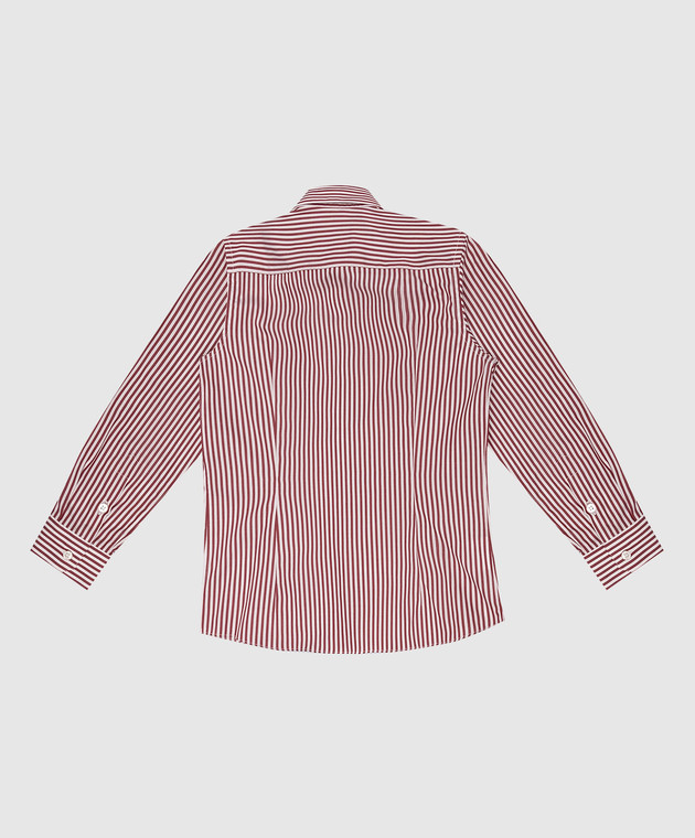Stefano Ricci Children's burgundy striped shirt YC004157M1813 image 2