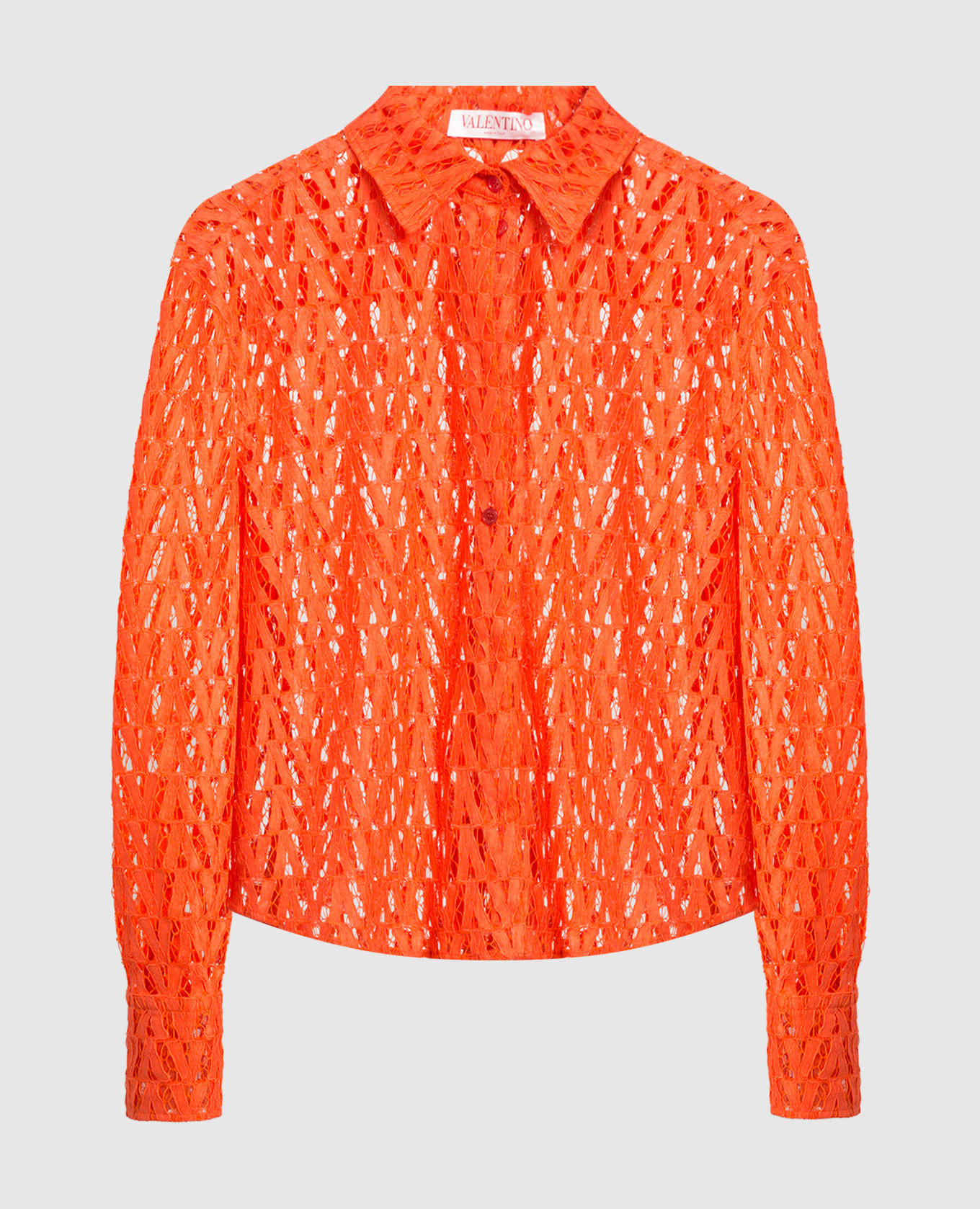 Оранжевая рубашка из хлопкового кружева