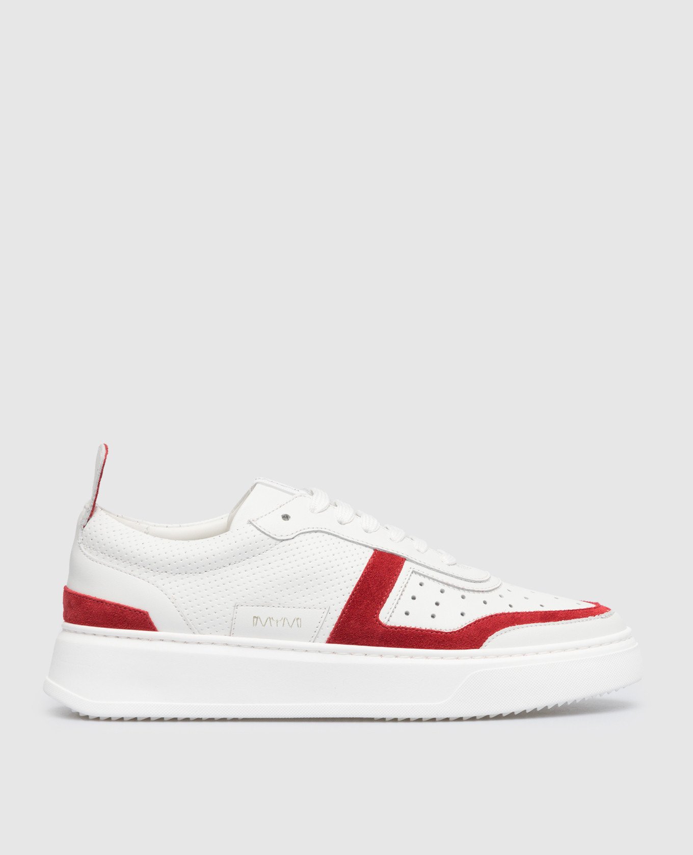 Mytyc White Perforated Leather Sneakers