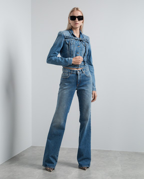 Off-White Синяя джинсовая куртка с эффектом потертости OWYE048F23DEN001