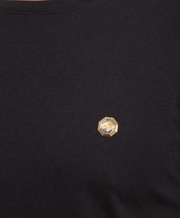 Stefano Ricci Черная футболка с металлическим логотипом MNH2401980803 изображение 5
