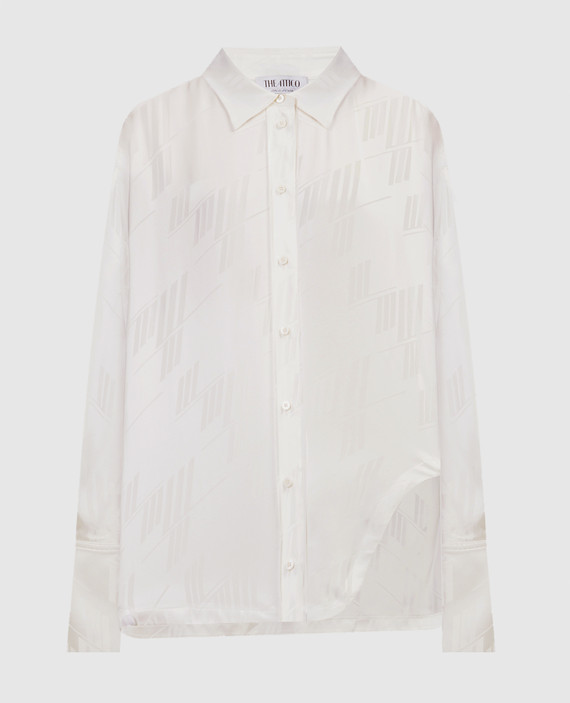 White Diana logo print blouse