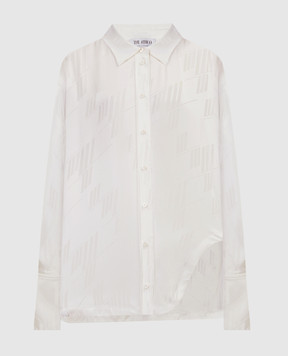 The Attico Біла блуза Diana в принт логотипа 242WCH04V053