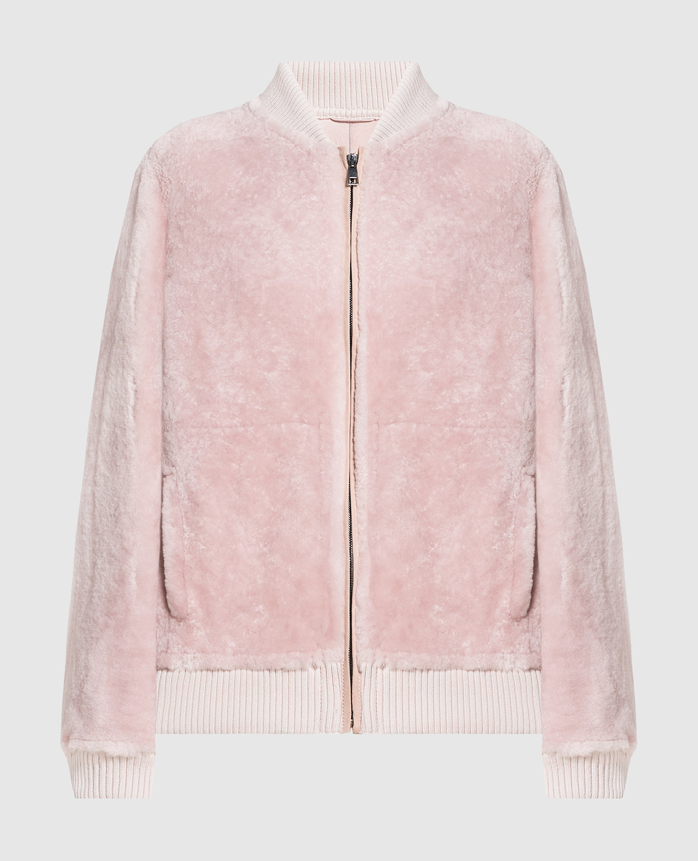 Irvin pink shearling bomber jacket