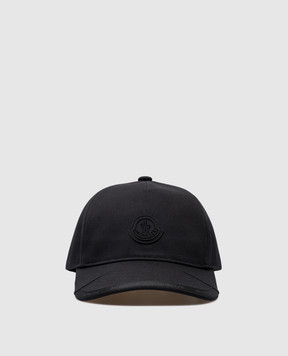 Moncler Чорна кепка з логотипом 3B000250U082