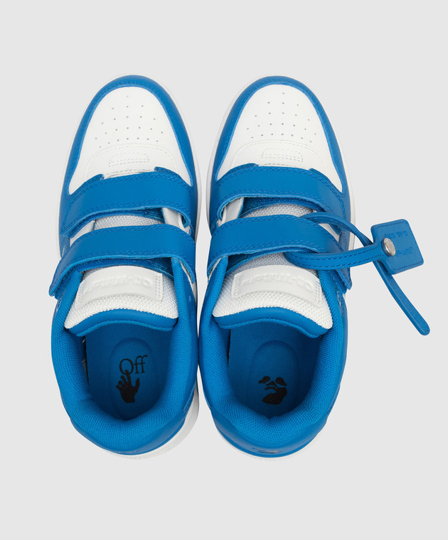 Off-White Детские синие кроссовки Out Of Office с фактурным логотипом OBIA008F22LEA001 изображение 4