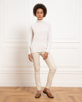 Kiton Кожаные бежевые брюки D50171X08T62