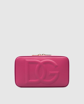 Dolce&Gabbana Рожева шкіряна сумка крос-боді DG Logo BB7289AW576