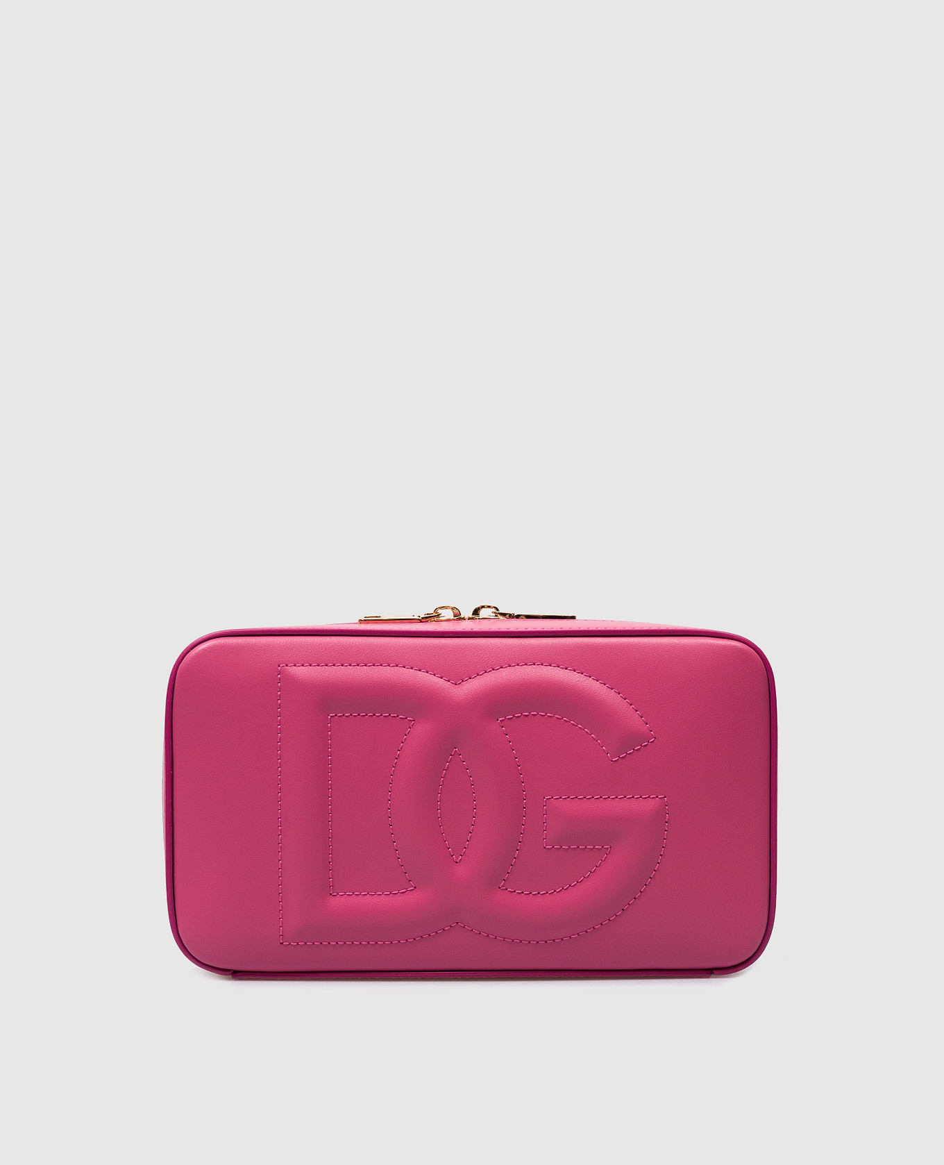 DG Logo Pink Leather Crossbody Bag
