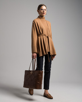 Twinset Коричневий кардиган з кристалами 232TP3401