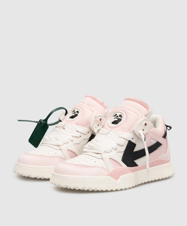 Off-White Розовые кожаные хайтопы Midtop sponge OWIA271S23LEA001 изображение 2