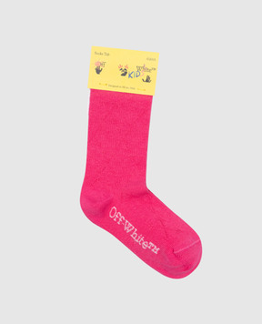 Off-White Детские розовые носки с логотипом OGRA005F23KNI001