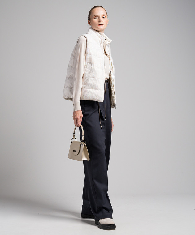 Peserico Бежевый пуховый жилет с пайетками S03312F05Z6953B изображение 2