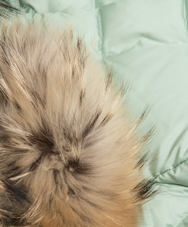 Il Gufo Детский мятный комплект комбинезон и пуховик с мехом енота A21DN002N003110 изображение 4