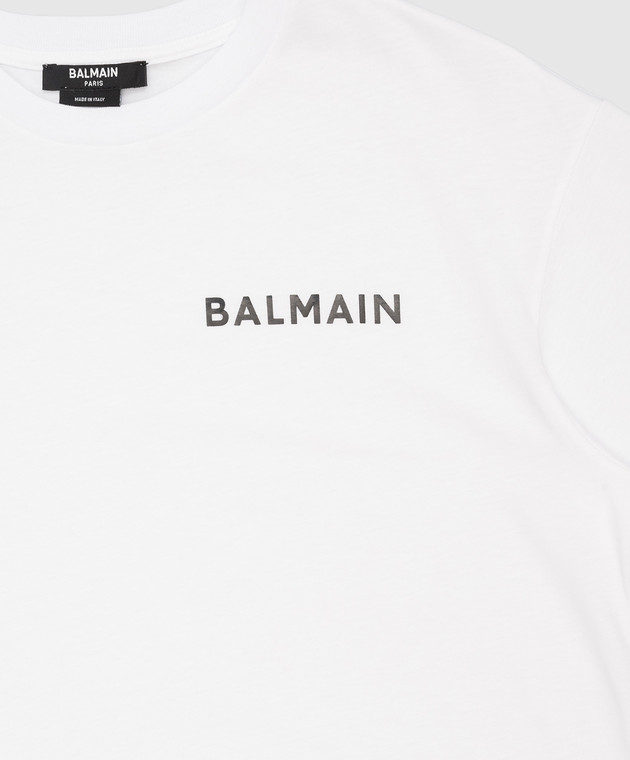 Balmain Children's white t-shirt with logo BS8R91J0177410 image 3