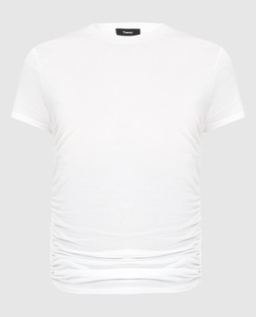 Theory Біла футболка Tiny з драпіруванням L1024502