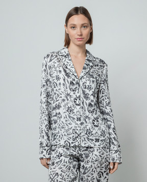 Off-White Белая блуза в принт Second Skin OWGE016S24FAB001