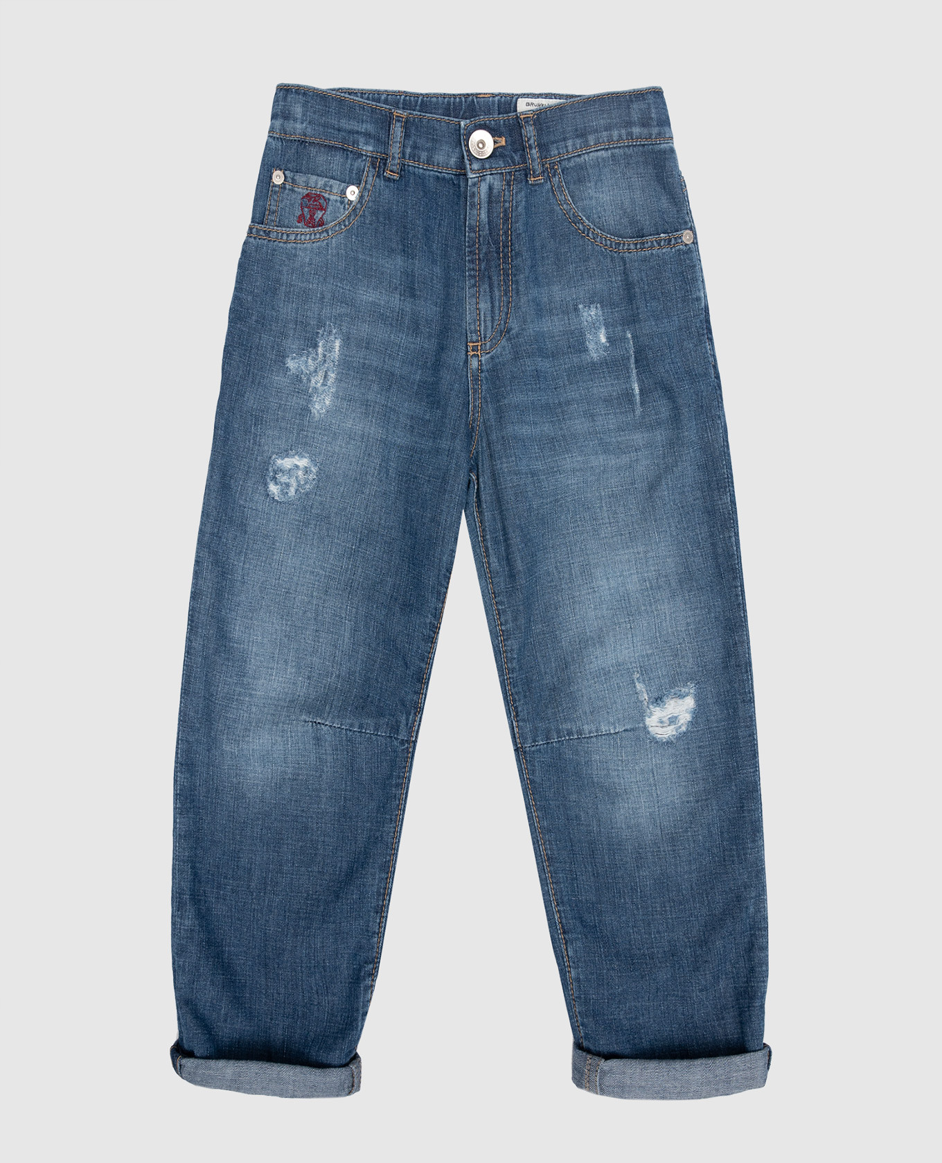Children's blue jeans with holes