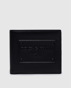 Dolce&Gabbana Черный кожаный портмоне с тиснением логотипа BP1321AG218