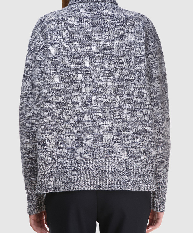 Victoria by Victoria Beckham Синий свитер из овечьей шерсти KNTVV093 изображение 4