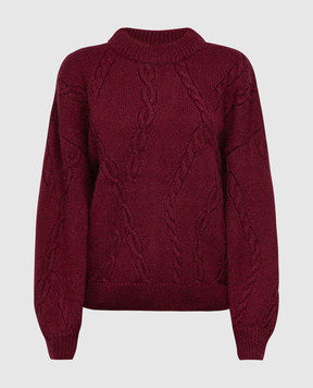 Anine Bing Бордовий светр з фактурним візерунокм A090272650