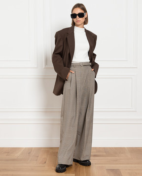 Max Mara Sportmax Коричневые брюки в виндзорскую клеточку XERO