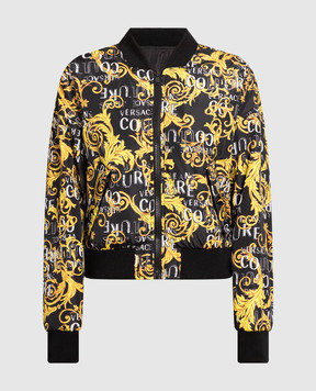 Versace Jeans Couture Black Reversible Bomber Jacket with Logo Couture Print 74HAS408CQS51