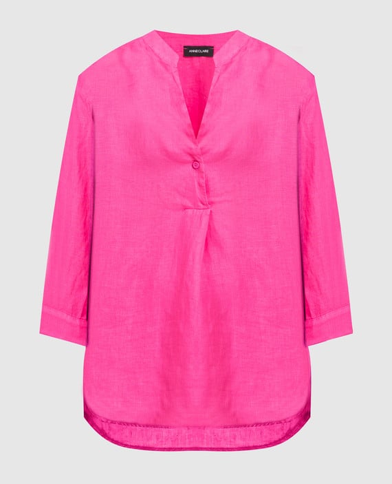 Розовая блуза из льна