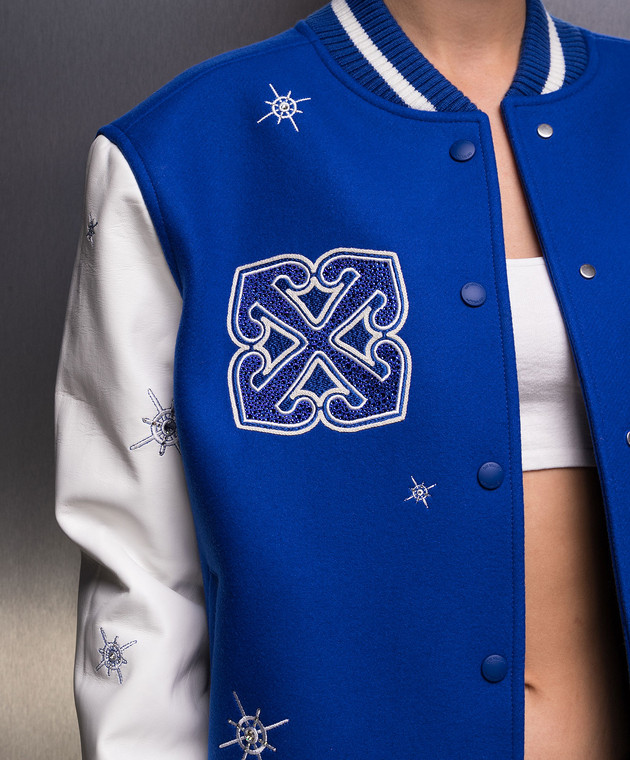 Bling Patches embroidered varsity jacket, Off-White