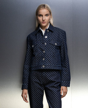 Balmain Синяя джинсовая куртка в монограмме логотипа BF0TC110DD80