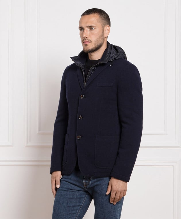 MooRER Blue down jacket made of wool and cashmere BELLOTTOMRW image 3