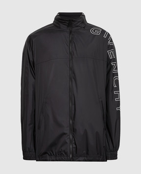 Givenchy Черная ветровка с вышивкой логотипа BM011R14DG