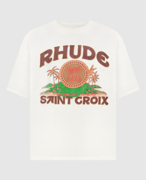 Rhude Бежевая футболка SAINT CROIX с принтом логотипа RHPS24TT11012611
