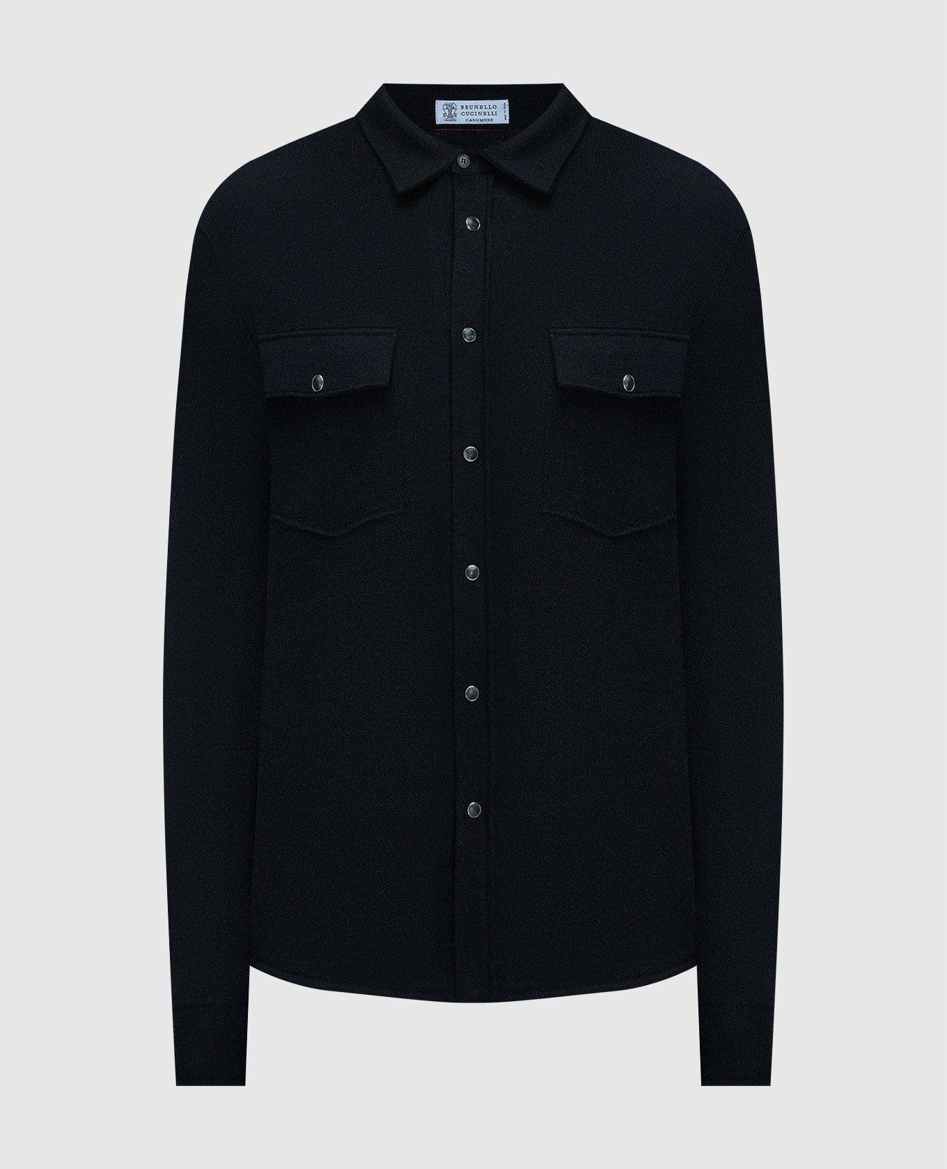 Black shirt made of wool, cashmere and silk
