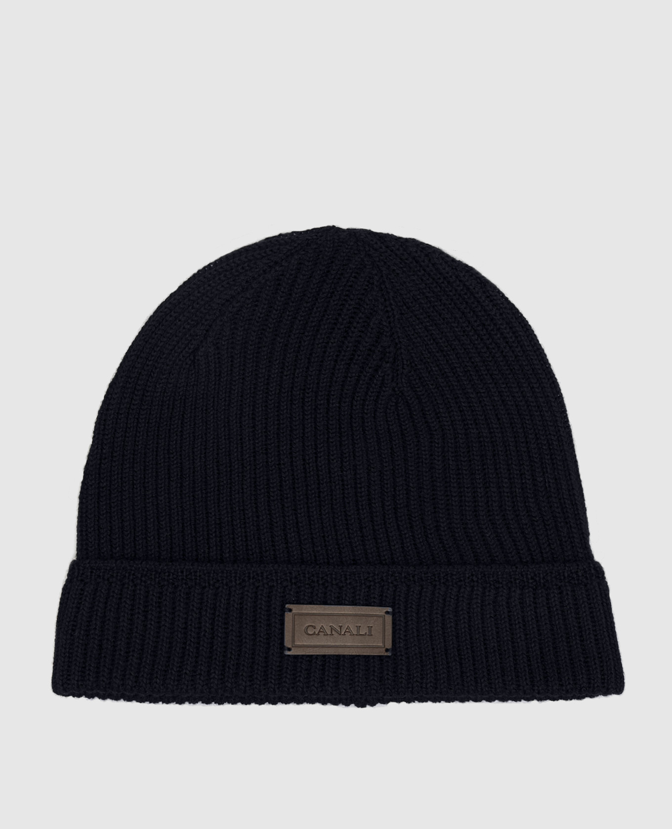 Blue wool cap with logo