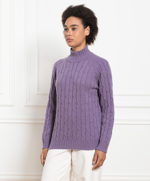 Babe Pay Pls Purple sweater made of cashmere in a textured pattern MD9701305341TR image 3