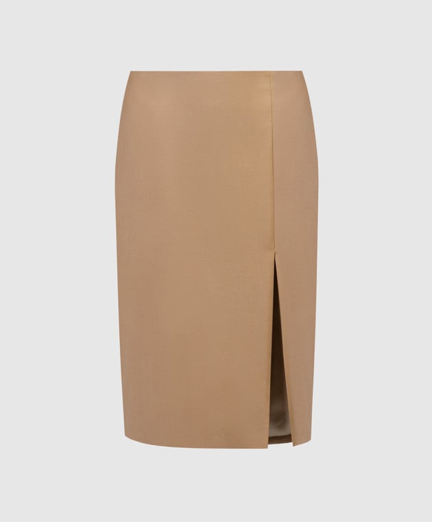 Theory Brown wool skirt with slit N0801301