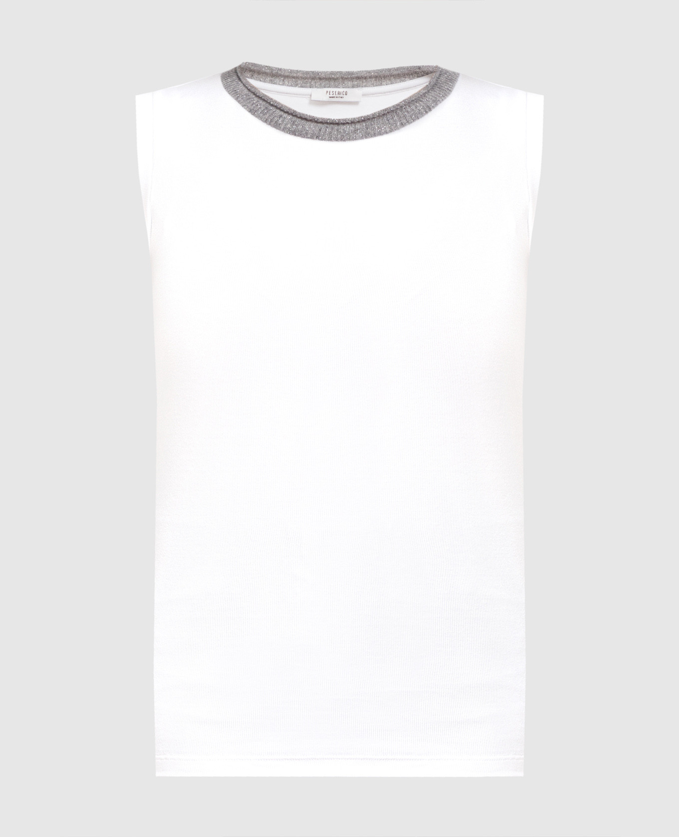 

Белый топ с контрастной отделкой, Топы