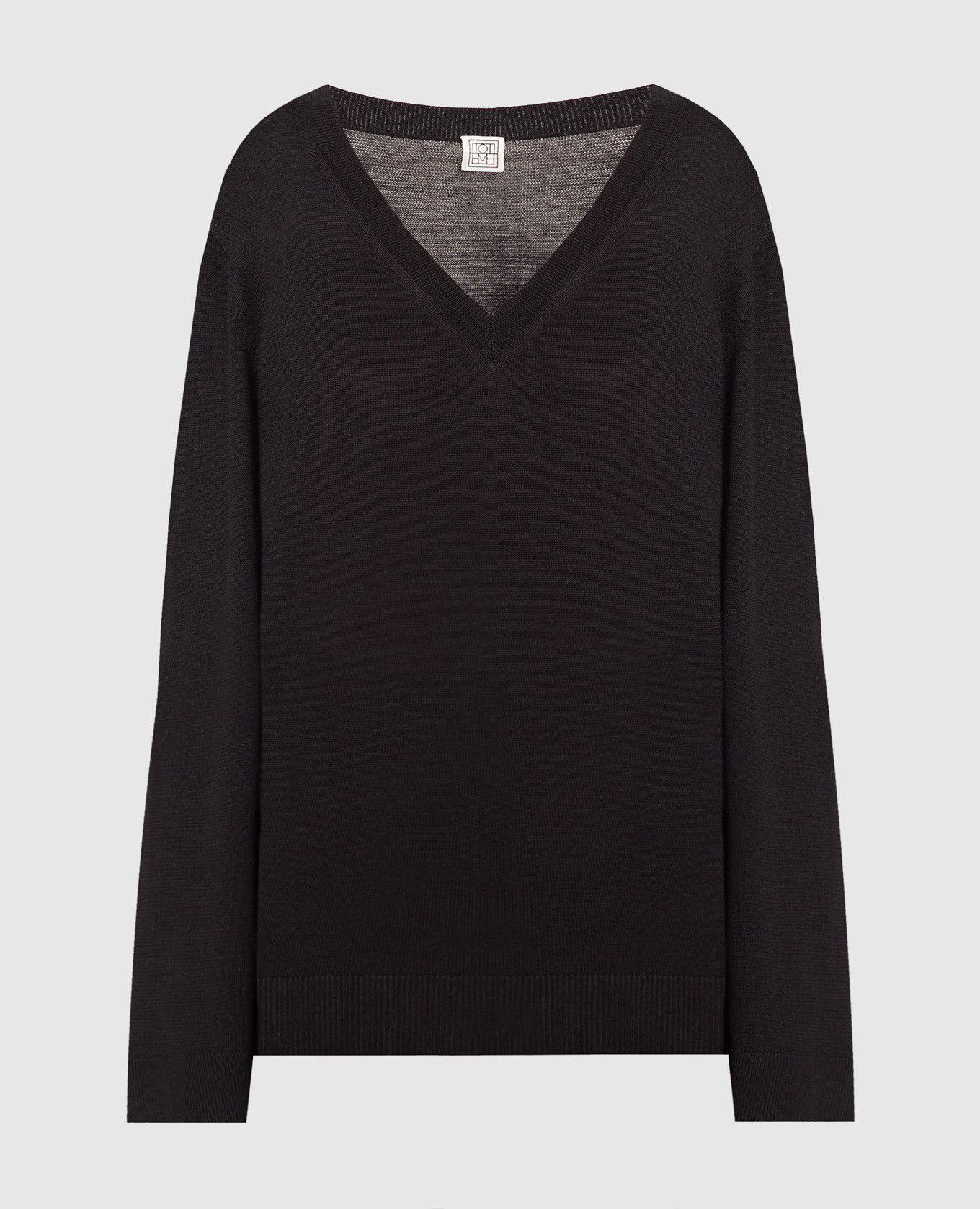 Черный пуловер из шелка и кашемира