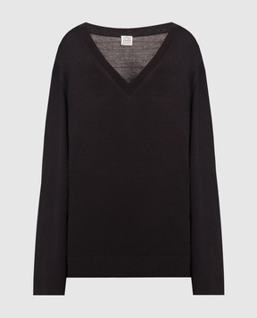 Toteme Чорний пуловер з шовку та кашеміру 223586303