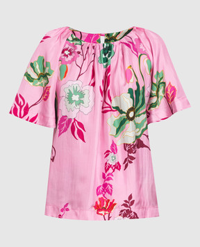 Maesta Шелковая блуза в цветочный принт B0058