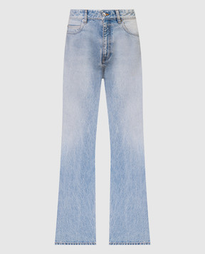 Balenciaga Блакитні джинси кльош з ефектом потертості 775621TJW79
