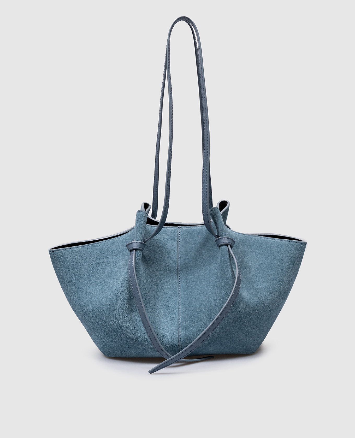 Синяя замшевая сумка Mochi с логотипом