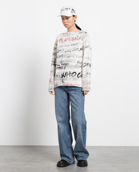 Balmain Сірий джемпер з принтом YF1AR265GB60