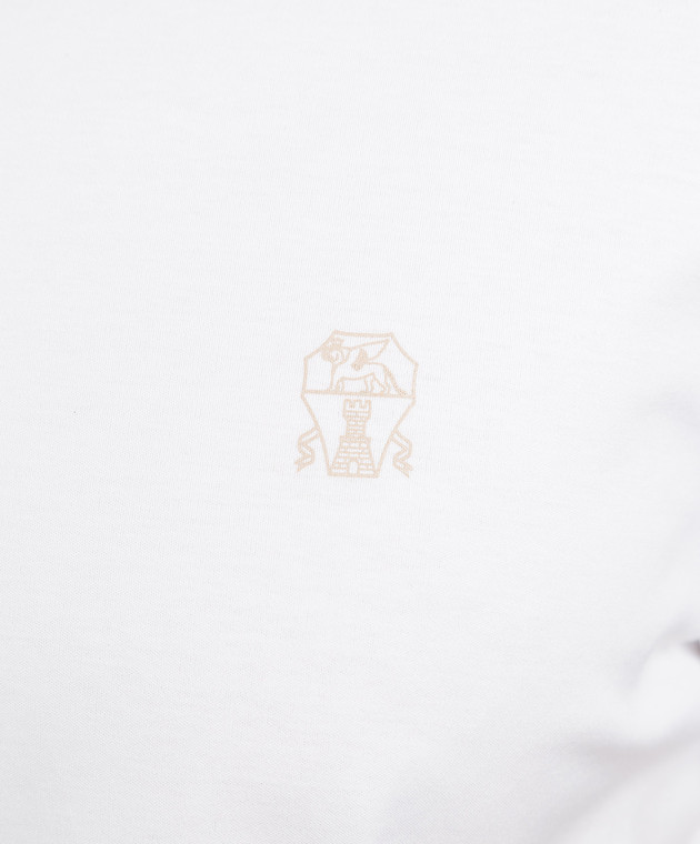Brunello Cucinelli White t-shirt with logo print M0T718440 изображение 5
