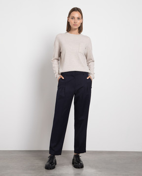 Brunello Cucinelli Синие брюки с цепочкой мониль MP126P8423