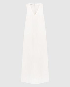 Brunello Cucinelli Белое платье макси с цепочкой мониль MH126A4812